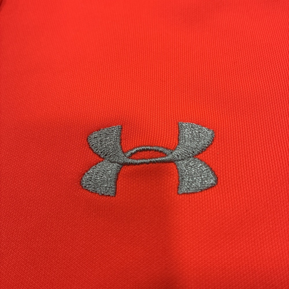 Under Armour Heatgear Polo Shirt Men's Large Loose Fit Short Sleeve Orange - Picture 6 of 13